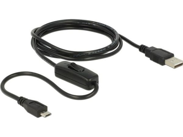 Delock - USB-kabel - Micro-USB type B (kun strøm) (hann) til USB (kun strøm) (hann) - 1.5 m - svart