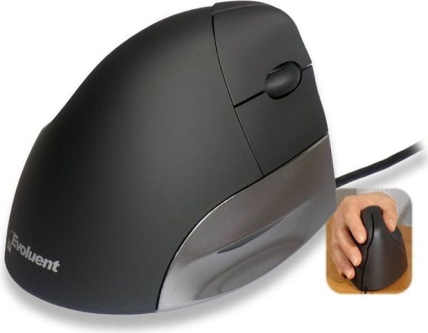 Evoluent VerticalMouse VMS Standart - Vertikal mus - høyrehendt - optisk - 3 knapper - kablet - USB