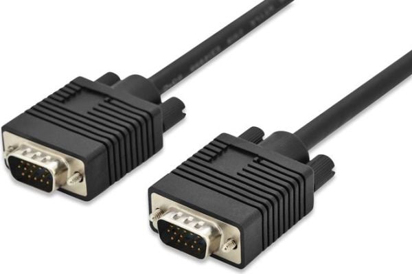 ANSMANN Business - VGA-kabel - HD-15 (VGA) (hann) til HD-15 (VGA) (hann) - 5 m - formstøpt, tommelskruer - svart