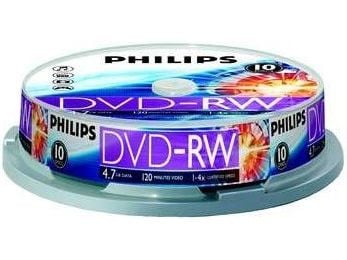 Philips DN4S4B10F - 10 x DVD-RW - 4.7 GB (120 min) 1x - 4x - spindel