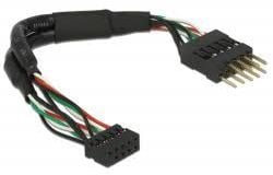 Delock USB 2.0 Pin Header - USB-internkabel - 10-pins USB-kontakt (hunn) til 10-pins USB-kontakt (hann) - 12 m - svart