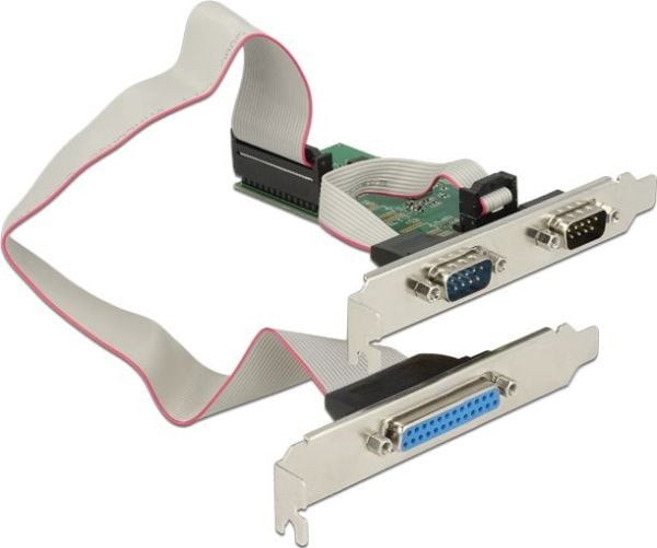 Delock PCI Express-kort > 2 x seriell RS-232 + 1 x parallell - Parallell/seriell-adapter - PCIe 2.0 lavprofil - RS-232 x 2 + IEEE 1284 x 1