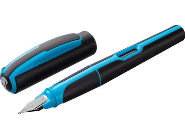 Pelikan 801263, Sort, Blå, Fyllesystem med patron, Rustfritt stål, Medium, Boks, 1 stykker