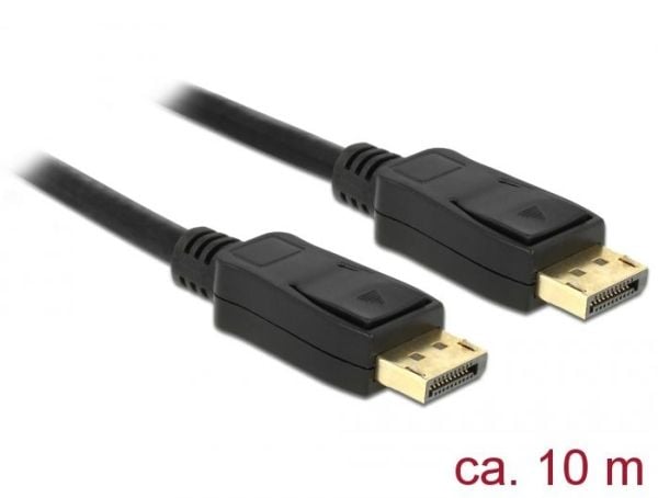 Delock - Skjermkabel - DisplayPort (hann) til DisplayPort (hann) - DisplayPort 1.2 - 10 m - svart