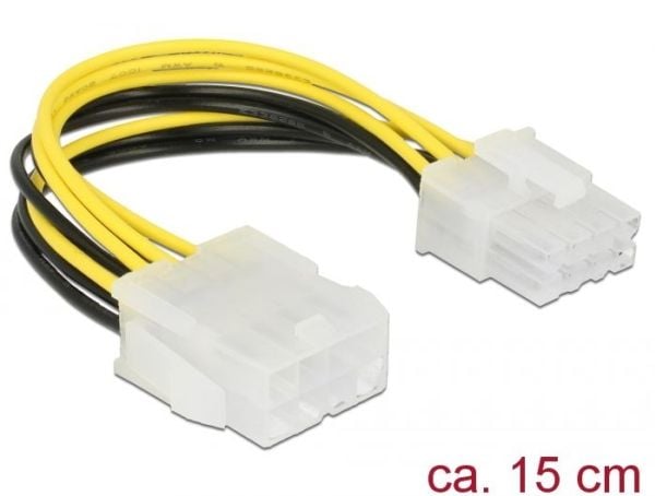 Delock - Strømkabel - 8-pins EPS12V (hann) til 8-pins EPS12V (hunn) - 12 V - 15 cm