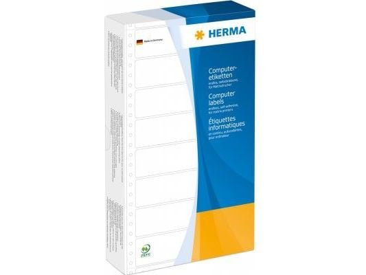 HERMA Computer labels - Papir - matt - permanent selv-adhesiv - perforert - hvit - 147.32 x 99.2 mm 1000 etikett(er) sammenhengde siksakfoldede eti...