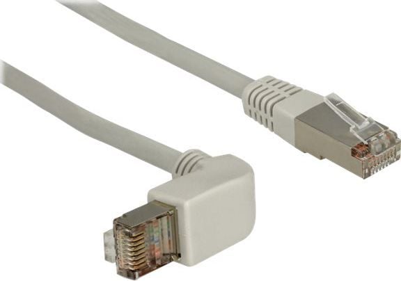 Delock - Koblingskabel - RJ-45 (hann) til RJ-45 (hann) - 50 cm - skjermet, beskyttet tvunnet parkabel (STTP) - CAT 6 - 90° kontakt - grå