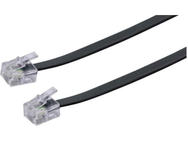 Schwaiger 6.0m RJ-11 - RJ-11, 6 m, RJ-11, RJ-11, Uros, Uros, Musta
