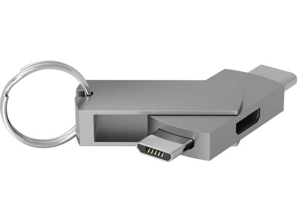 Terratec 272989, USB Type-C, 2 x Micro-USB, Sølv