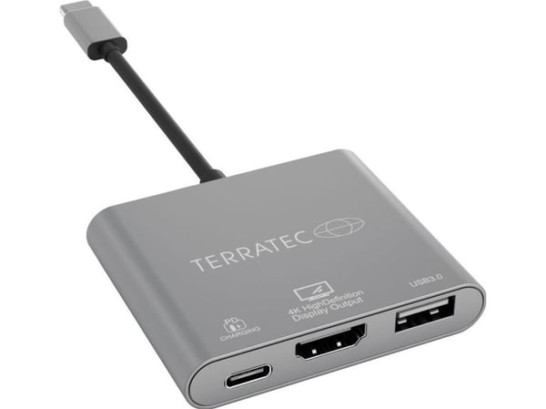 Terratec Connect C3, USB 3.2 Gen 1 (3.1 Gen 1) Type-C, Sølv, HDMI, USB 3.2 Gen 1 (3.1 Gen 1) Type-A, USB 3.2 Gen 1 (3.1 Gen 1) Type-C, USB, Windows...