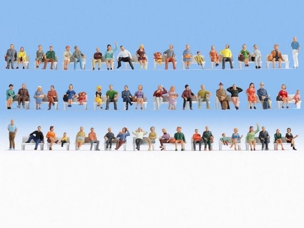 NOCH Sitting People, TT (1:120), Flerfarget