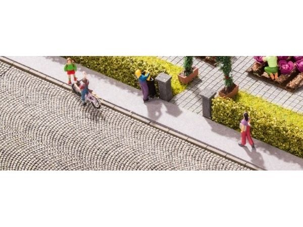 NOCH Structured Curve “Cobblestone”, HO (1:87), Grå