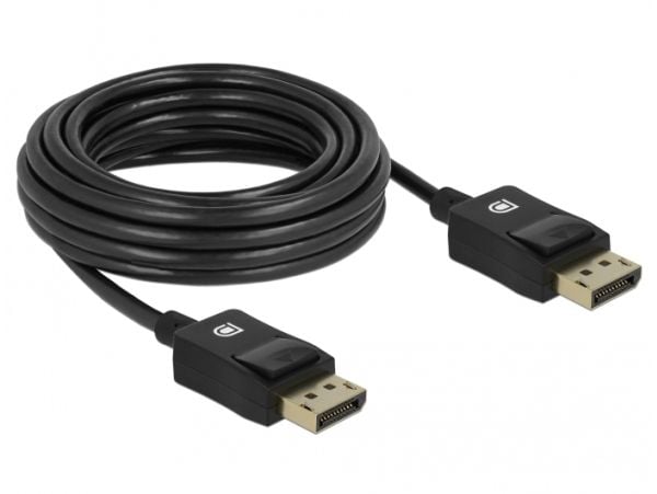 DeLOCK koaksial - Videokabel - DisplayPort (M) til DisplayPort (M) - DisplayPort 1,4 - 0,5 m - 8K-støtte - Svart (85299)