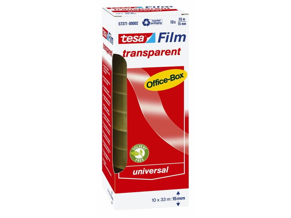 TESA 57371, 33 m, Gjennomsiktig, Polypropylen (PP), Fotoark kartong, Papir, 15 mm, 10 stykker