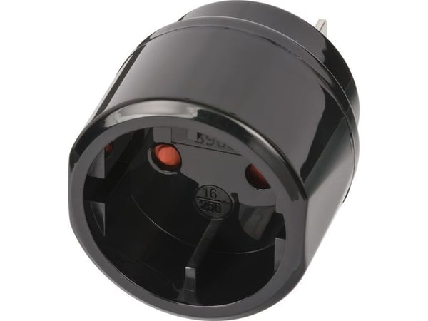 Brennenstuhl 1508450, Tyyppi C (Europistoke), Tyyppi A, 250 V, 16 A, Musta, Kupla