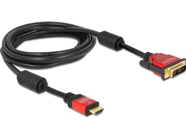 Delock - Sovitinkaapeli - single link - HDMI uros - DVI-D uros - 5 m