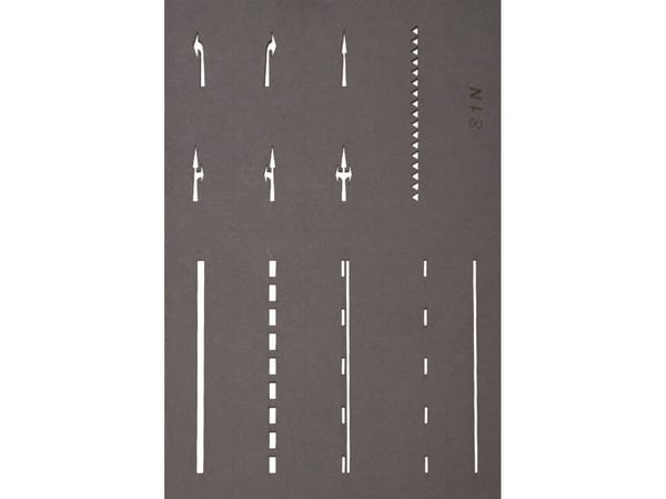 NOCH Street Marking Templates, N (1:160), Grå