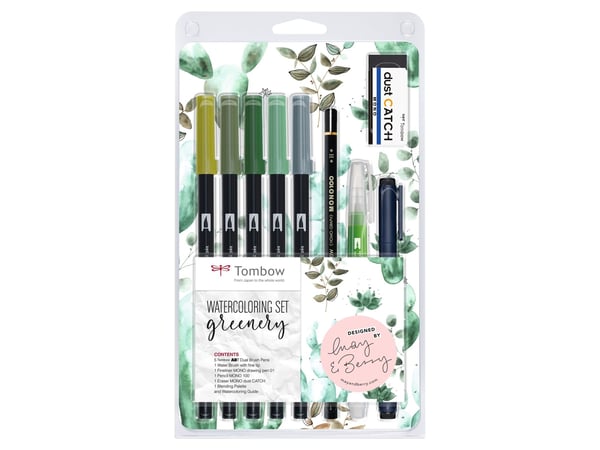 Tombow Marker ABT Dual Brush Akvarelsæt Greenery