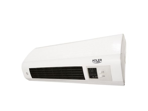 Adler AD 7714, Viftedrevet elektrisk romvarmer, Keramisk, Innendørs, Vegg, Sort, Hvit, Plast