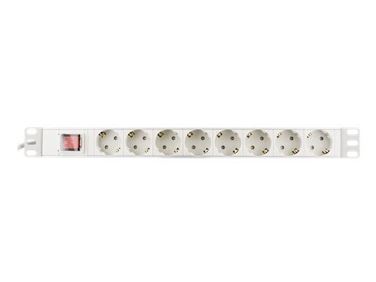 Deltaco GT-8531W, 3 m, 8 AC-pistorasia(a), Sisätila, Valkoinen, 4000 W, 482,6 mm