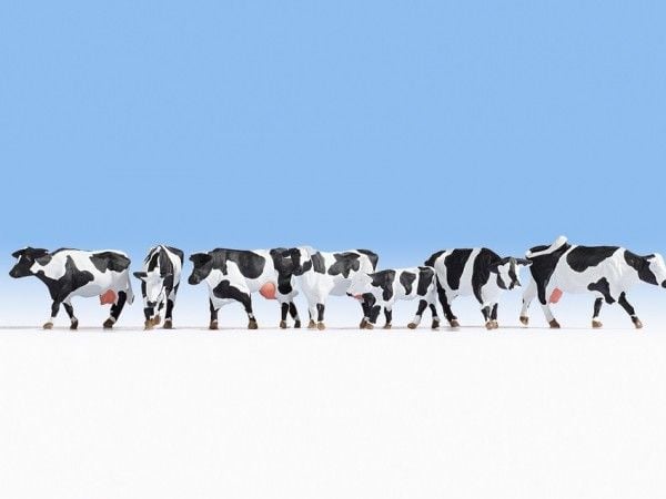 NOCH Cows, HO (1:87), Sort, Hvit