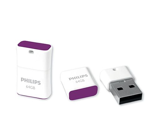 Philips FM64FD85B/00, 64 GB, USB Type-A, 2.0, Keps, Lila, Vit