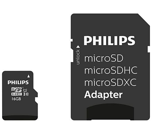Philips FM16MP45B - Flashminnekort (microSDHC til SD-adapter inkludert) - 16 GB - Class 10 - microSDHC UHS-I