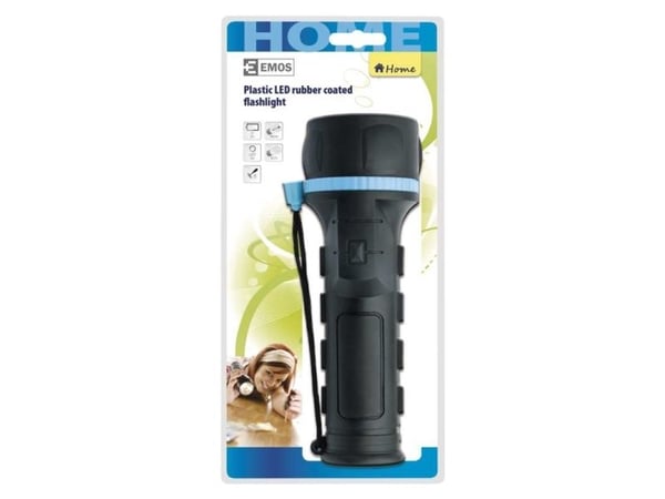 Emos P3862, Lommelykt, Sort, Blå, Plast, Gummi, LED, 1 lamper, 3 W