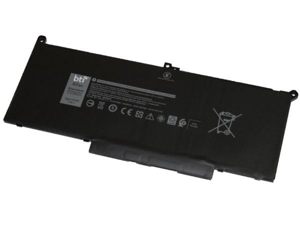 BTI F3YGT-BTI - Akut ja paristot tietokoneelle (saatavana: Dell F3YGT, Dell 2X39G, Dell 451-BBYE) - Litium-polymeeri - 4-soluinen - 7894 mAh - 60 W...