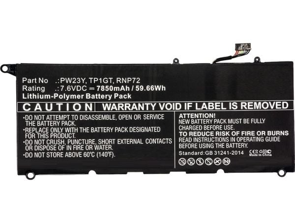 CoreParts - Batteri til bærbar PC - litiumpolymer - 7850 mAh - 59.7 Wh - svart - for Dell XPS 13 9360