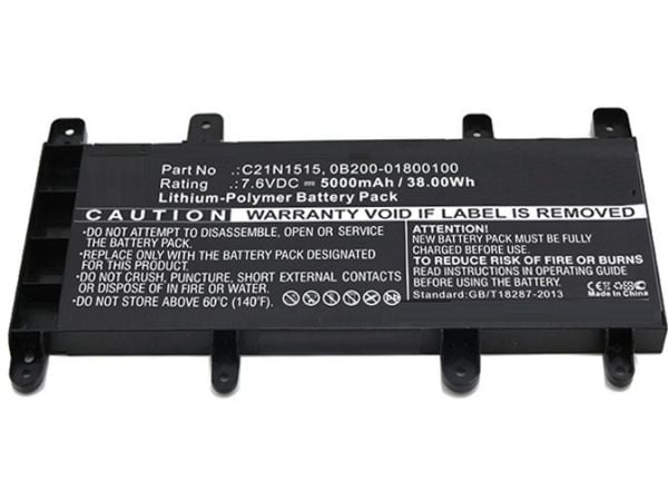CoreParts - Akut ja paristot - Litium-polymeeri - 5000 mAh - 38 Wh - lajittelu - ASUS X756UA; X756UB; X756UJ; X756UQ; X756UV; X756UW; X756UX - ASUS...
