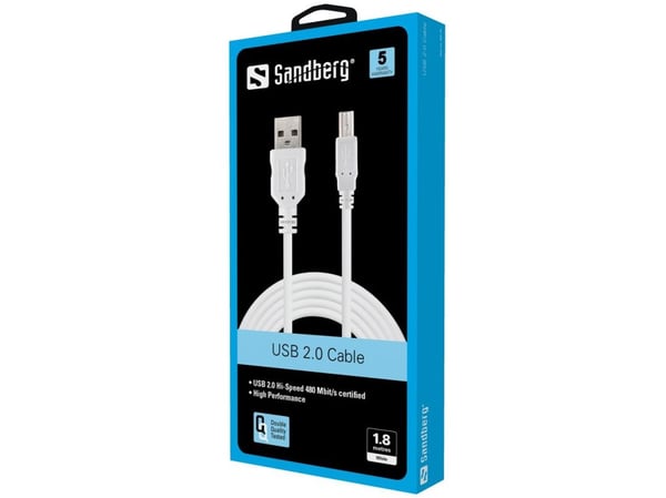 Sandberg USB 2.0 A-B han 1,8 m