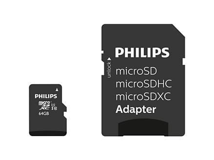 Philips - Flashminnekort (microSDXC til SD-adapter inkludert) - Class 10 - microSDXC