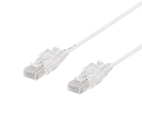 DELTACO - Koblingskabel - RJ-45 (hann) til RJ-45 (hann) - 1 m - UTP - CAT 6a - hvit
