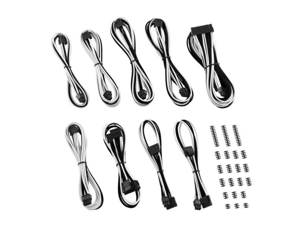 CableMod Classic ModMesh C-Series RMi & RMx Cable Kit - Strømkabelsett - svart, hvit