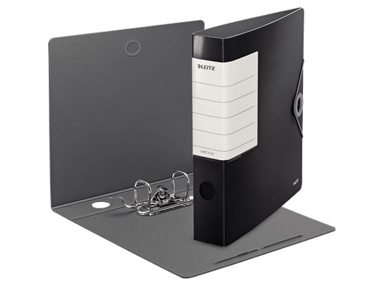 LEITZ Solid mappe, 180 grader, 62 mm, svart DIN A4, rett rygg, laget av polyform, ripebestandig topp - 1 stk (1113-00-95)