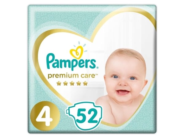 Pampers Premium Care, 7 kg, 18 kg, Vit, 9 månad (er), 12 månad (er), 52 styck