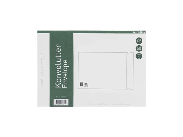 Kuverter C5P 80g Peel & Seal 162x229 mm hvid - (50 stk.)