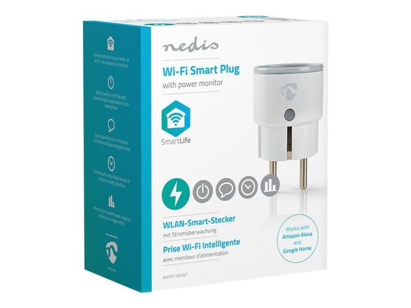 Nedis WiFi Smart Plug - Smartplugg - trådløs - Wi-Fi - 2.4 Ghz