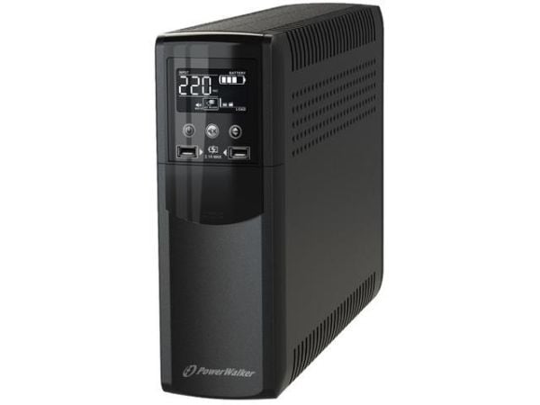 PowerWalker VI 800 CSW FR - UPS - AC 170 - 280 V - 480 Watt - 800 VA - 9 At - USB - utgangskontakter: 4
