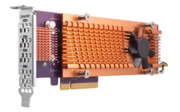 QNAP QM2-4P-384, PCIe, PCIe, PCIe 3.0, Aktiivinen, 1 tuuletin(ta), 68,9 mm