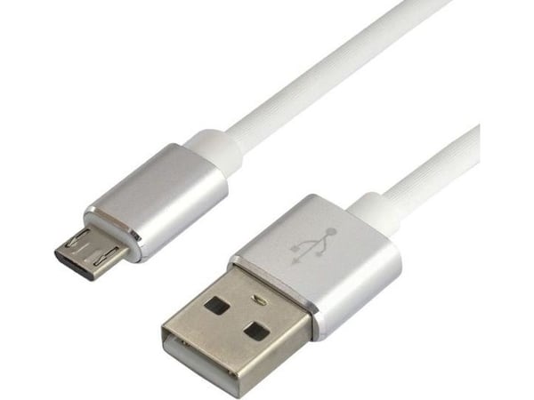 everActive USB-kabel 1m - vit, silikon, stöder snabbladdning, 2,4A - CBS-1MW