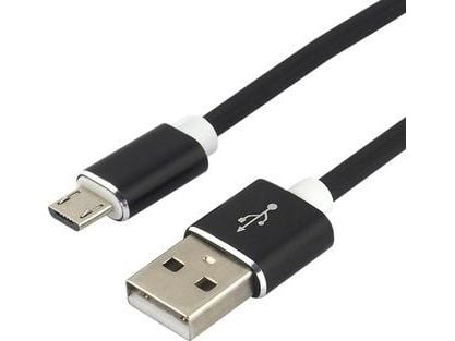 everActive Micro USB-kaapeli 1m - musta, silikoni, pikalataustuki, 2,4A - CBS-1MB