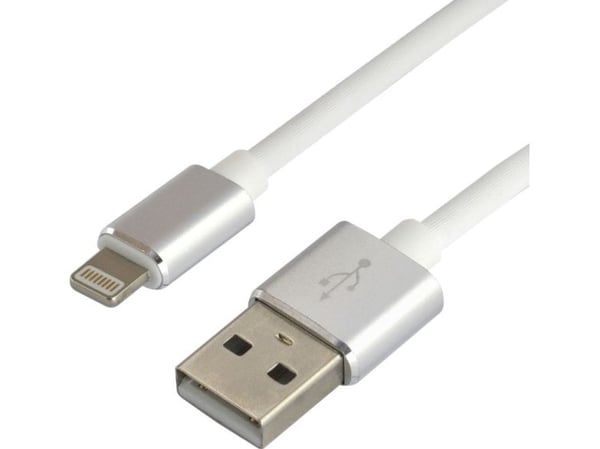 everActive USB Lightning-kabel 1m - vit, silikon, stöder snabbladdning, 2,4A - CBS-1IW