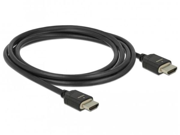 Delock - Ultra High Speed - HDMI-kabel - HDMI hann til HDMI hann - 2 m - trippel beskyttelse - svart - støtte for Dolby DTS-HD Master Audio, støtte...