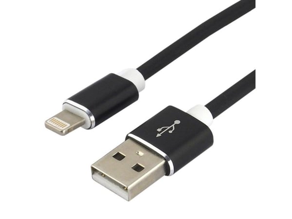 everActive USB Lightning -kaapeli 1m - musta, silikoni, pikalataustuki, 2,4A - CBS-1IB