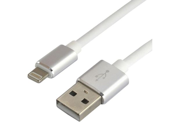 everActive USB Lightning-kabel 1m - vit, silikon, stöder snabbladdning, 2,4A - CBS-1IW