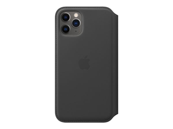 Apple Folio - Lommebok for mobiltelefon - lær - svart - for iPhone 11 Pro