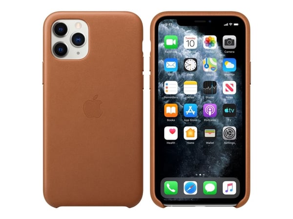 Apple - Baksidedeksel for mobiltelefon - lær - salbrun - for iPhone 11 Pro