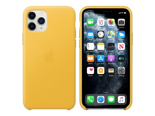 Apple - Baksidedeksel for mobiltelefon - lær - meyer-sitron - for iPhone 11 Pro